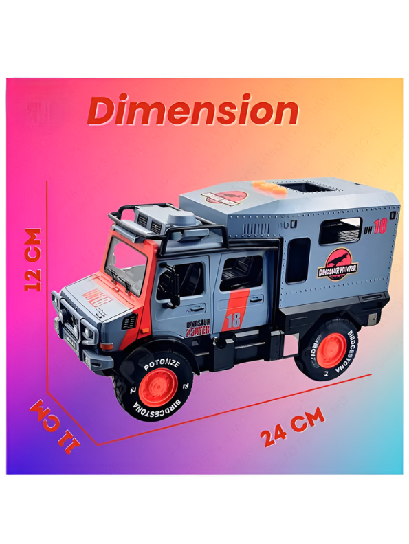 Dinosaur Hunter Unit 18 Tactical SUV – Heavy Duty Expedition Toy with Multi-Function Sound Buttons Premium Toy Expedition Truck for Kids and Collectors TV5288