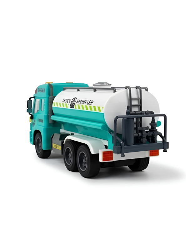 Friction Powered Water Sprinkler Tanker Truck Toy with Openable Water Inlet & Rear Spray Pump Mechanisms – ( Blue) Educational Construction Vehicle Toy for Kids NX16802