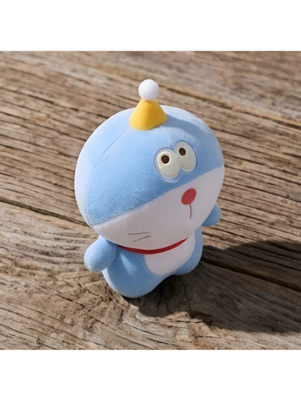 Cute Blue Doraemon Plush Toy 7-Inch Soft Anime Cartoon Stuffed Animal Doll with Party Hat | Adorable Cat Plushie Gift for Kids ST11446