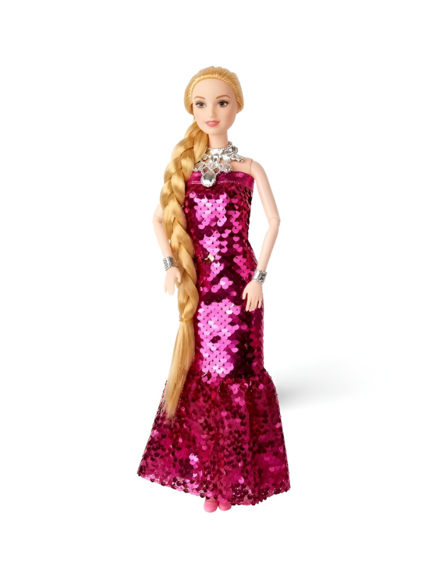 The Persian Beauty Fashion Doll Set (Red) with Articulated Joints Moveable Head, Shoulders, Elbows, Wrists, Thighs & Knees | Includes Pink Sequin Gown, Tiara, Jewelry, and Miniature Toy Accessories for Girls Ages 3+ LMI12203
