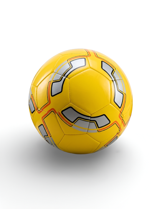Yellow Soccer Ball - Size 5 Training Football with High-Visibility Graphic Design, Durable Synthetic Leather for Kids and Adults TV1184