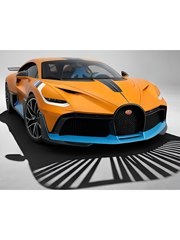 Sports Racing Car Model Toy 1:12 Scale - Premium Matte Orange & Cyan Hypercar with Openable Doors, Realistic Die-Cast Style Interior, Collectible Toy Car for Kids & Adults NX16722