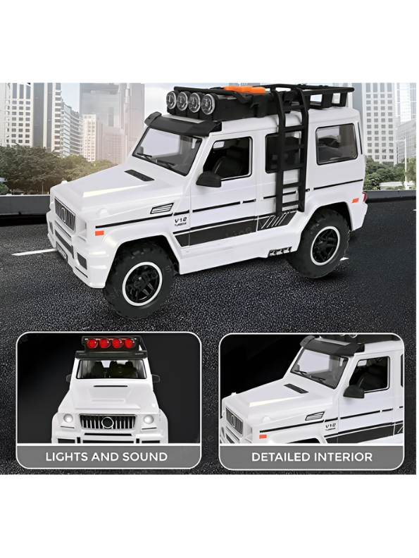 Mercedes-Benz AMG G63 Scale Die-Cast Metal Remote Control Car – 1:24 Scale RC SUV with Realistic Lights & Sound, Opening Doors, Off-Road Adventure Toy Vehicle for Boys & Collectors (White) TV6841