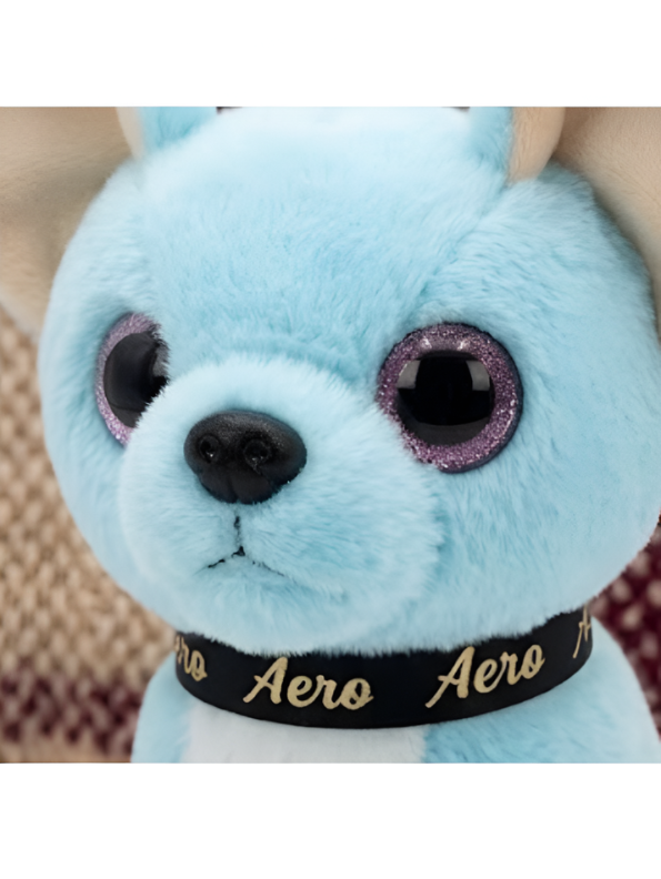 Adorable Sitting Blue Chihuahua Puppy Stuffed Animal, Premium Fluffy Dog Plush Toy with Branded Collar, Nursery & Kids Gift ST16481