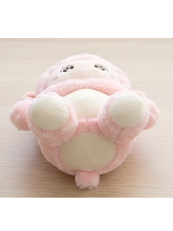 Cute Plush Doll in Pink Costume 10-Inch - Soft Stuffed Lamb Toy for Kids, Toddlers, and Nursery Decor - Kawaii Cuddly Companion for Boys and Girls ST16403