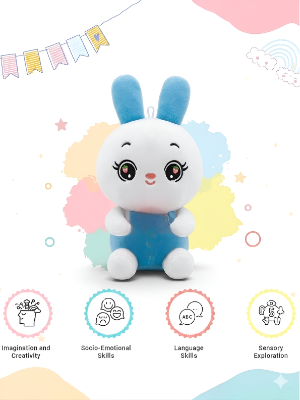 Bunny Plush Toy for Toddlers – Adorable 7" Premium Soft Stuffed Animal Rabbit in Blue Outfits Perfect Gift for Toddlers and Kids ST16518
