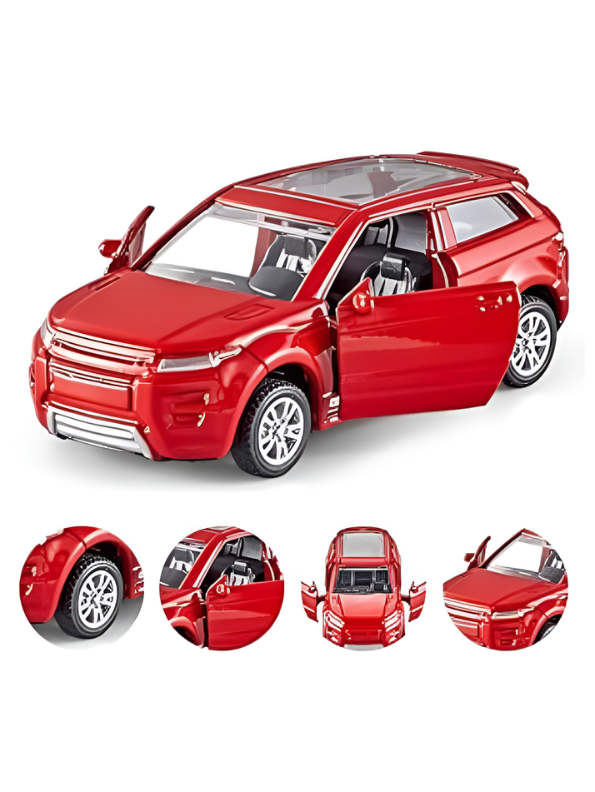 Die-Cast Model SUV Toy Cars -  1:32 Scale Set of 3 Pull-Back Vehicles with Opening Doors and Sunroof - White, Green, and Red TV1891
