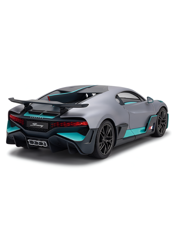 Sports Racing Car Model Toy 1:12 Scale - Premium Matte Grey & Cyan Hypercar with Openable Doors, Realistic Die-Cast Style Interior, Collectible Toy Car for Kids & Adults NX16722