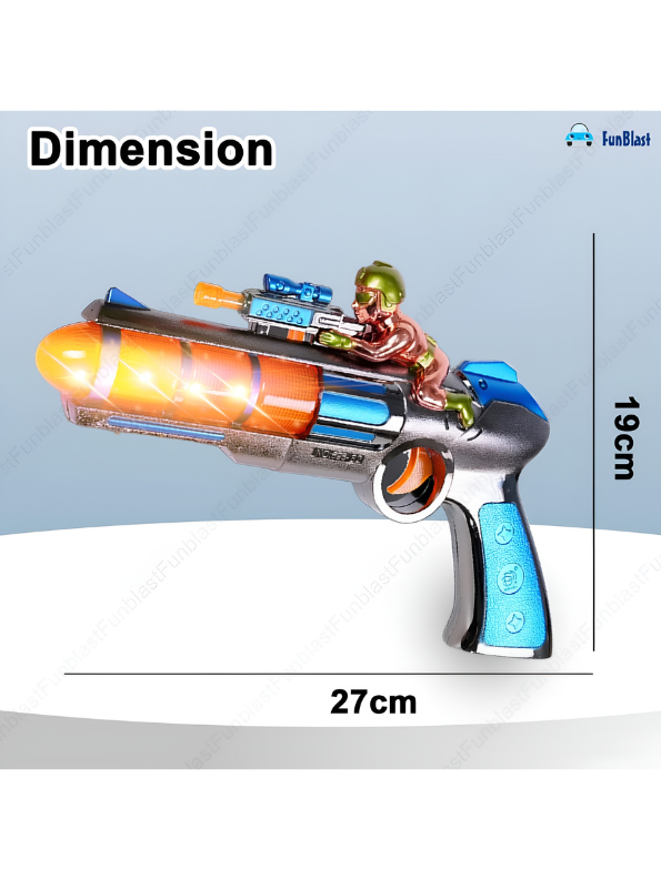 11-Inch LED Space Blaster Gun with Rotating Light Chamber & Sound FX – Durable Electronic Toy Gun for Active Pretend Play TV1643