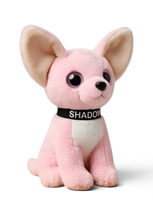 Adorable Sitting Pink Chihuahua Puppy Stuffed Animal, Premium Fluffy Dog Plush Toy with Branded Collar, Nursery & Kids Gift ST16481