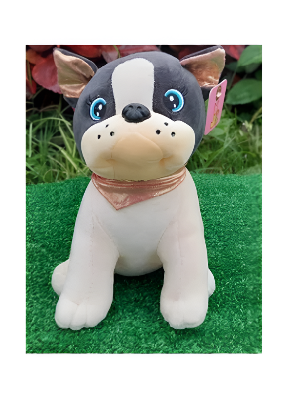 Adorable White Bulldog Soft Plushie – 8 Inch Stuffed Puppy Dog Toy with Decorative Neck Bandana, Cute Room Decor and Gift ST16395