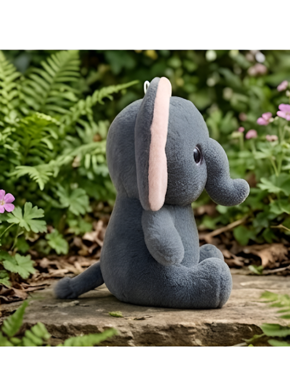 Adorable Elephant Plush Toy – 10 Inch Soft Muted Grey Stuffed Elephant with Big Pink Ears, Fluffy Animal Cushioned Toy for Toddlers and Newborns ST14451