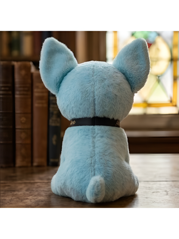 Adorable Sitting Blue Chihuahua Puppy Stuffed Animal, Premium Fluffy Dog Plush Toy with Branded Collar, Nursery & Kids Gift ST16481