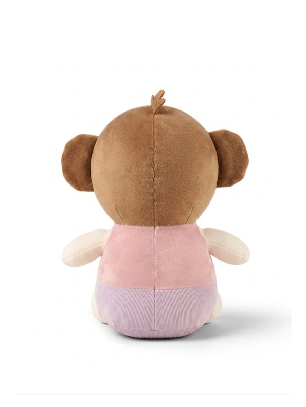 Cuddly Monkey Stuffed Toy with Banana Detail - 12-Inch Plush Soft Toy for Boys & Girls ( Pink & purple) LMI16680