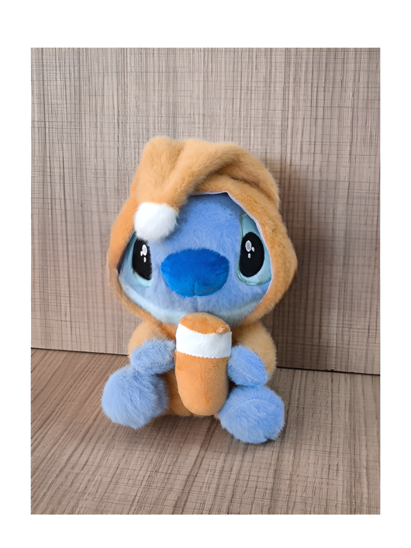 Blue Alien Plush in Gingerbread Onesie holding Boba Milk Tea – 8-Inch Soft Stuffed Animal Toy – Cute Kawaii Room Decor & Gift for Kids and Fans ST16393