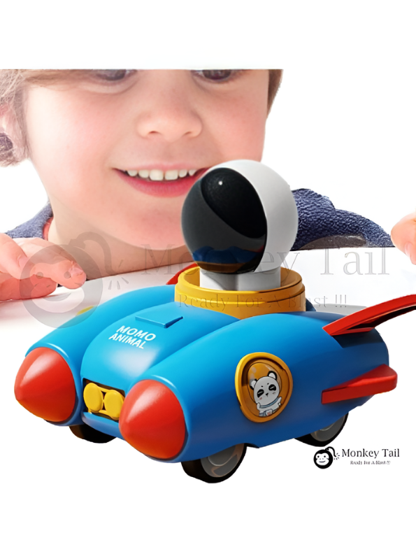 4-Pack Astronaut Spaceship Pull Back Toy Cars – Friction Powered Rocket Ships for Toddlers – Space Explorer Vehicle Playset with Panda & Animal Pilot Graphics – Early Learning Preschool Toys for Boys & Girls TV1180