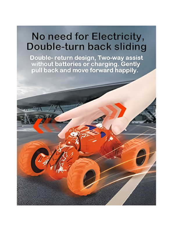 Orange RC Stunt Car - 2.4GHz Remote Control Off-Road Racing Vehicle, 4WD Double-Sided Flip & 360° Rotation Toy Car, Electric All-Terrain Monster Truck for Kids TV2053