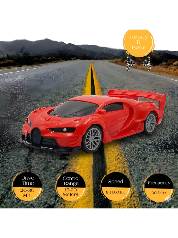Remote Control Car for Boys and Girls 1:24 Scale- Red RC Toy Car Sports Racing Model with 27MHz Remote Controller, Battery Powered High-Speed Vehicle Toy Gift for Kids Aged 3+ LMI7657