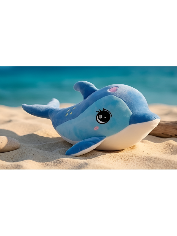 Adorable Blue Dolphin Stuffed Animal 7 Inch Soft Ocean Life Plushie with Embroidered Constellation Stars & Heart Cute Gift and Room Decor for Kids and Toddlers ST14866