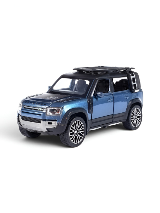 Land Rover Defender Diecast Model Car - 1:32 Scale Replica in Metallic with Roof Rack LMI16728
