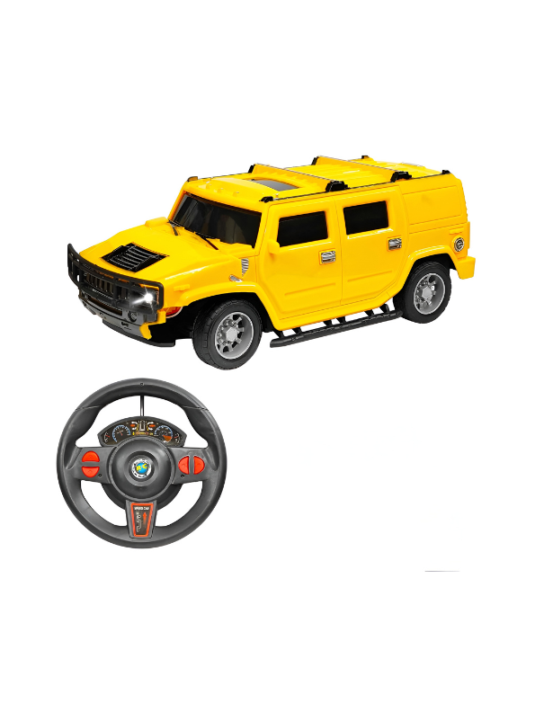 Yellow RC Off-Road SUV Toy with Remote Control Steering Wheel, 1:16 Scale Electric Monster Truck for Kids, Durable All-Terrain Radio Controlled Vehicle Gift for Boys & Girls TV6851