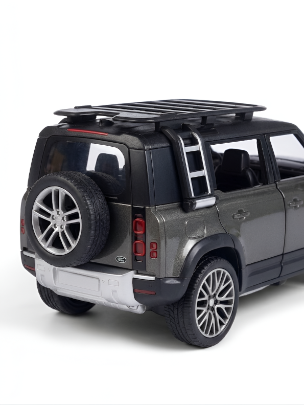 Land Rover Defender Diecast Model Car - Brown 1:32 Scale Replica in Metallic with Roof Rack LMI16728