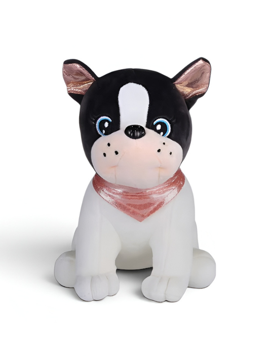 Adorable White Bulldog Soft Plushie – 8 Inch Stuffed Puppy Dog Toy with Decorative Neck Bandana, Cute Room Decor and Gift ST16395