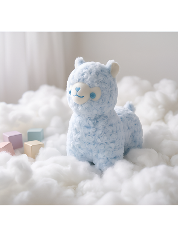 Alpaca Plush – Cute Light Blue 10 Inch Soft Rose-Texture Llama Stuffed Animal – Kawaii Gift for Kids & Nursery Decor ST16404