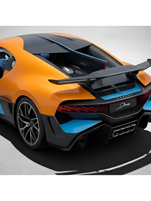 Sports Racing Car Model Toy 1:12 Scale - Premium Matte Orange & Cyan Hypercar with Openable Doors, Realistic Die-Cast Style Interior, Collectible Toy Car for Kids & Adults NX16722