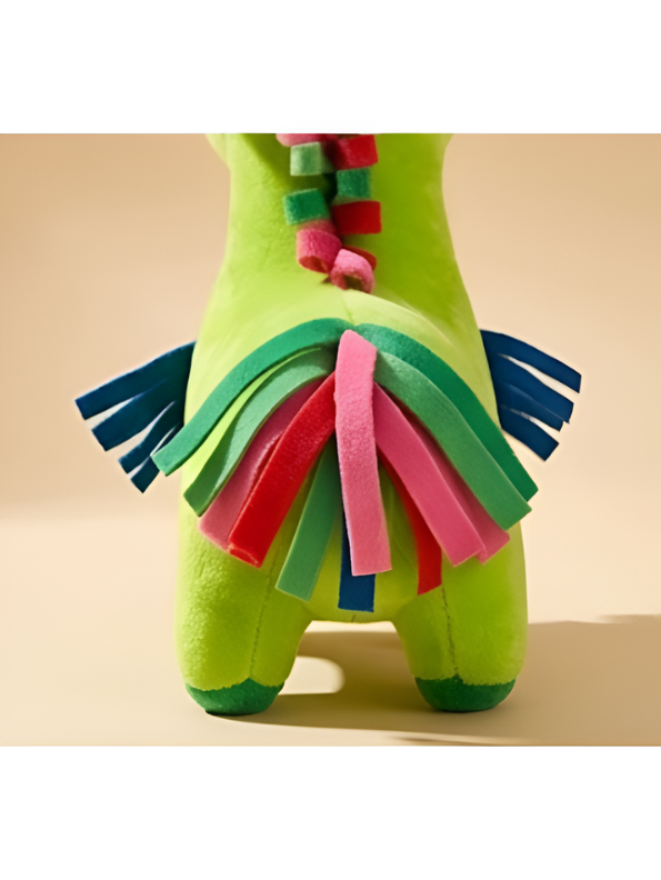 Premium 7-Inch Green Donkey Plush Toy Cute Stuffed Animal with Embroidered Eyes & Festive Ribbon Mane Ultra-Soft Velvet Toy for Kids & Nursery Decor ST16517