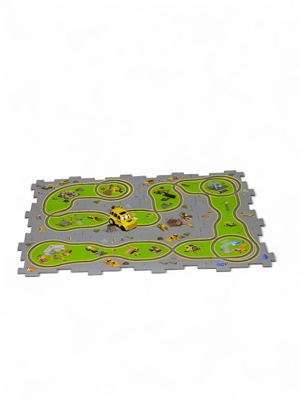 Motor Trolley Construction City: Interlocking Track Puzzle Mat System with Electric Toy Vehicle for Kids 3+ TV5264