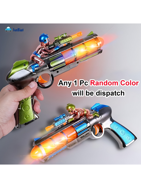 11-Inch LED Space Blaster Gun with Rotating Light Chamber & Sound FX – Durable Electronic Toy Gun for Active Pretend Play TV1643