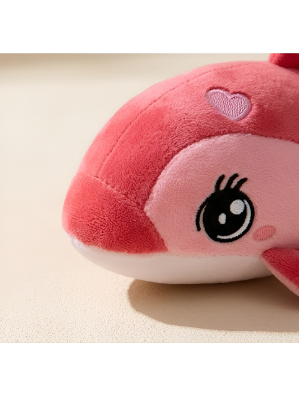 Adorable Pink Dolphin Stuffed Animal 7 Inch Soft Ocean Life Plushie with Embroidered Constellation Stars & Heart Cute Gift and Room Decor for Kids and Toddlers ST14866