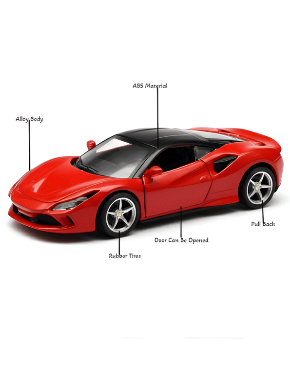 Ferrari F8 Tributo Diecast Car – Red Premium Collectible Model | Metal Sports Car Toy for Enthusiasts - Scale 1:32 LMI15654