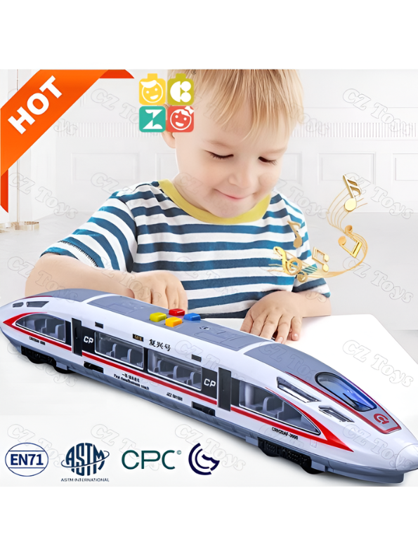 High-Speed Bullet Train Toy for Kids (RED) Electric Remote Control Toy Train with Lights and Sound, Battery-Operated Model Train Vehicle, Gift for Boys and Girls Age-5 NX16741