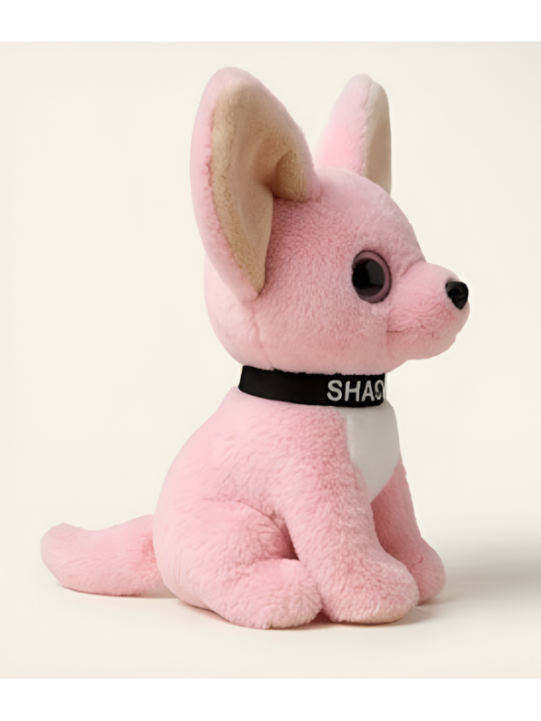 Adorable Sitting Pink Chihuahua Puppy Stuffed Animal, Premium Fluffy Dog Plush Toy with Branded Collar, Nursery & Kids Gift ST16481