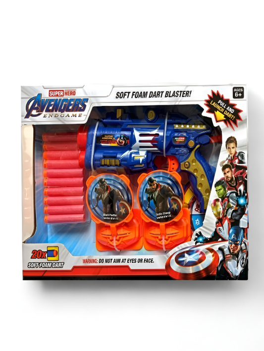 Avengers Endgame Soft Foam Dart Blaster Toy Set - Includes 20 Darts & Targets - Super Hero Action Play for Kids Ages 6+ TV5602