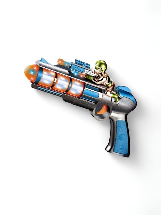 11-Inch LED Space Blaster Gun with Rotating Light Chamber & Sound FX – Durable Electronic Toy Gun for Active Pretend Play TV1643