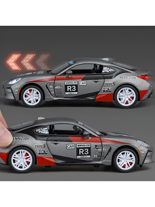 Toyota GR86 Drift Racing Alloy Model Car - 1:24 Scale Metal Diecast with Lights & Sound - Perfect Gift for Car Lovers and Collectors TV6078