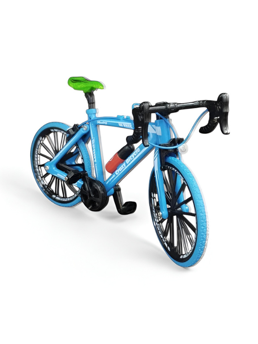 Blue Miniature Racing Road Bike Toy - 1:8 Scale Diecast Metal Bicycle Model with Realistic Details - Perfect Birthday Gift, Cake Topper, or Office Desk Accessory for Kids and Adults TV6887