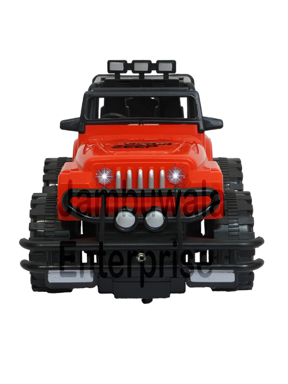 Red Remote Control Off-Road Jeep for Kids with Steering Wheel Controller, 1:16 Scale Electric Monster Truck, Rechargeable Battery Powered RC Toy Car, All-Terrain Hobby Vehicle for Boys & Girls TV6850