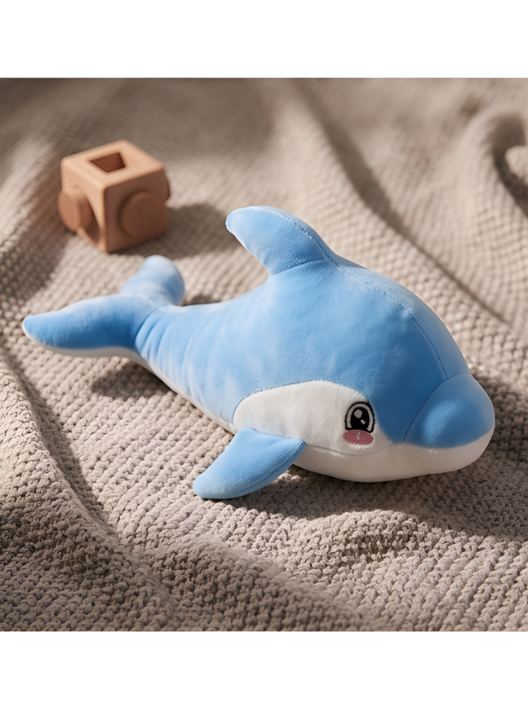 Dolphin Plush Toy - Blue 7-Inch Soft Stuffed Animal Sea Creature for Kids and Babies - Cute Nursery Decor & Gift for Girls ST16480