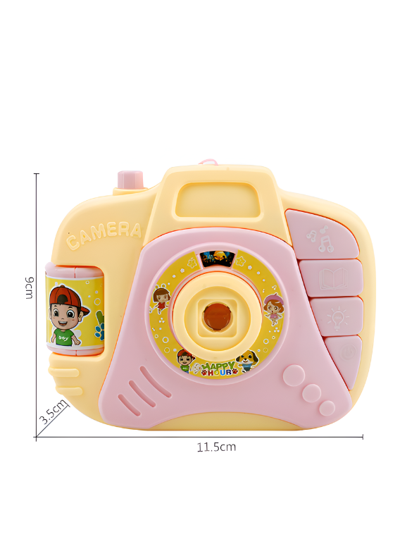 Kids Musical Toy Yellow Camera with Light Projection and Sound Effects – Interactive Educational Learning Toy for Toddlers TV4720