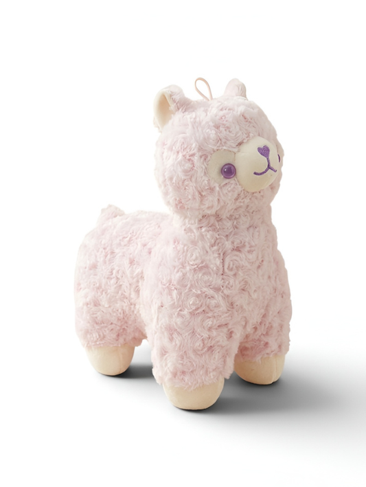 Alpaca Plush – Cute Light Pink 10 Inch Soft Rose-Texture Llama Stuffed Animal – Kawaii Gift for Kids & Nursery Decor ST16404