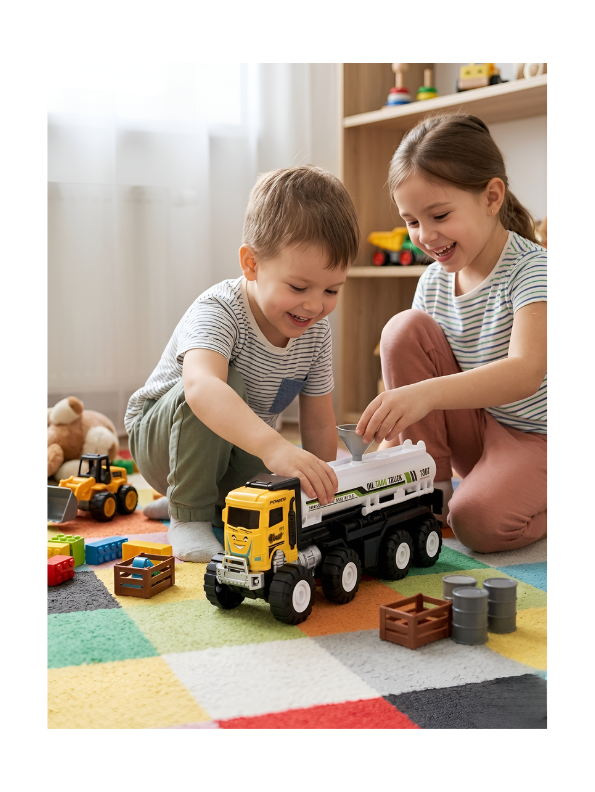 Premium City Construction Series Oil Tanker Truck – 1:12 Scale Inspired Large Toy Vehicle – Perfect Gift for Young Truck Enthusiasts TV4471