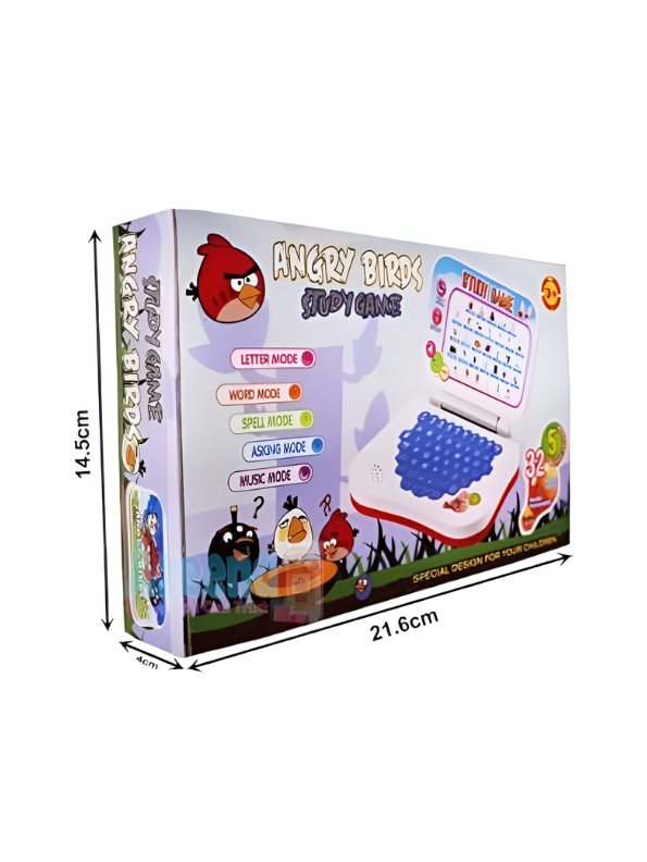 Angry Birds Kids Learning Laptop - 5-Mode Educational Study Game with Music, Spelling, and Letter Modes - Interactive Toy for Toddlers TV1857