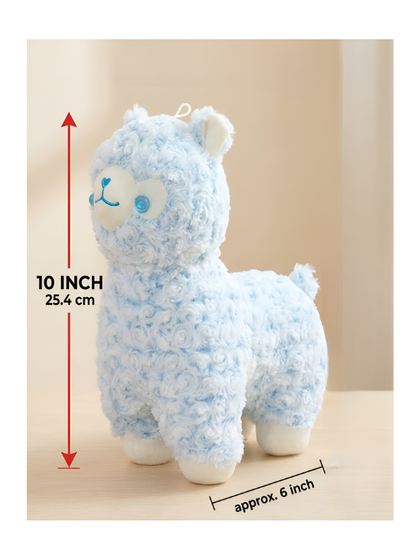Alpaca Plush – Cute Light Blue 10 Inch Soft Rose-Texture Llama Stuffed Animal – Kawaii Gift for Kids & Nursery Decor ST16404