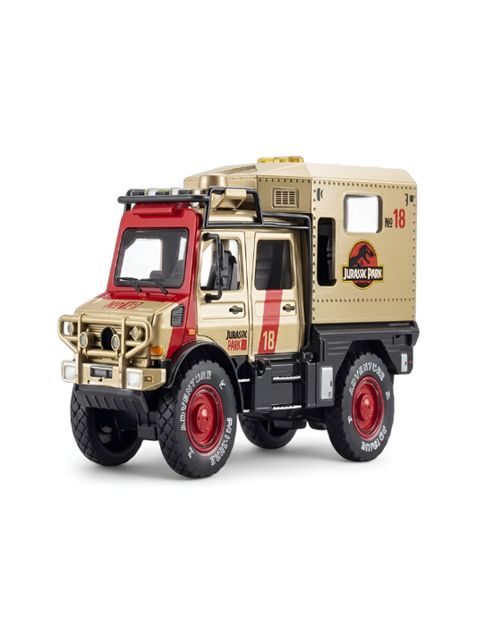 Jurassic Park Adventure Expedition Truck Toy, No. 18 Research Vehicle with All-Terrain Tires, Realistic Safari Decals & Off-Road Styling Perfect Gift for Car Collectors TV5288