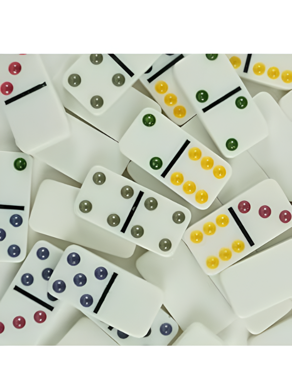 Classic Double-Six Dominoes Game - 91 Piece Durable Tile Set with Bright Colored Dots & Compact Carrying Pouch - High-Quality Family Game Night & Travel Entertainment TV5417