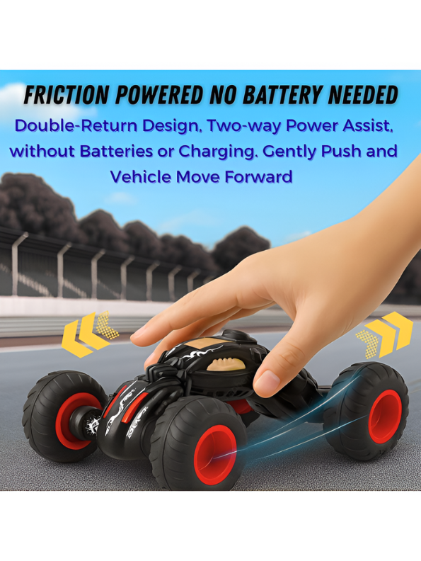 High-Speed RC Stunt Car for Kids - 360° Rotating Double-Sided Flip Off-Road Vehicle, 2.4GHz Remote Control Crawler Toy with All-Terrain Tires, Black & Red TV2053